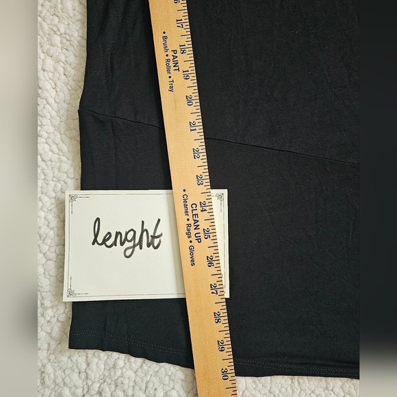 Eileen Fisher Women's 1x Black Bateau Neck Asymmetric Hem Jersey Tunic Top - Picture 7 of 8